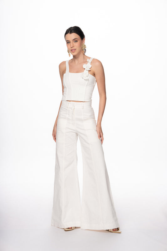 Pantalón Lewis drill marfil