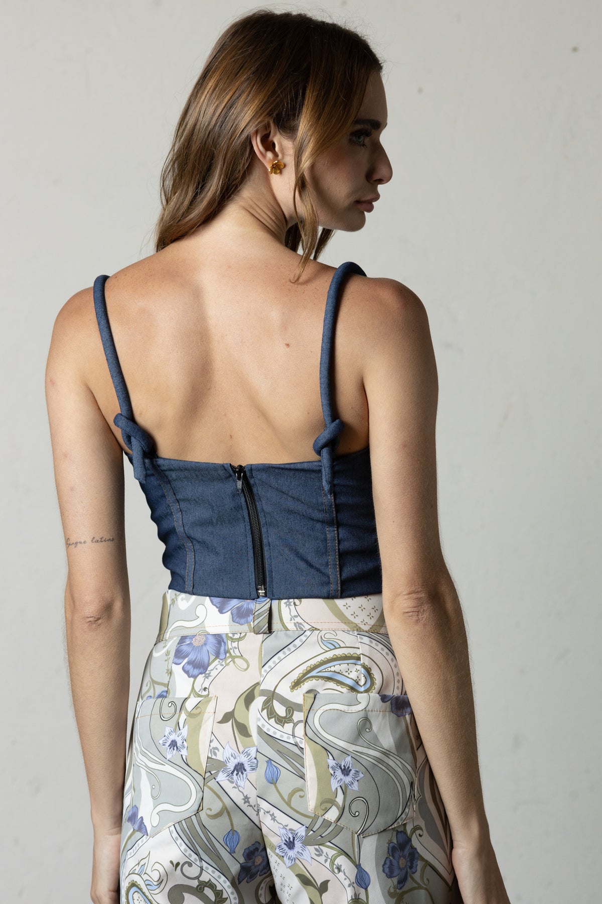 Crop Top Corset Denin