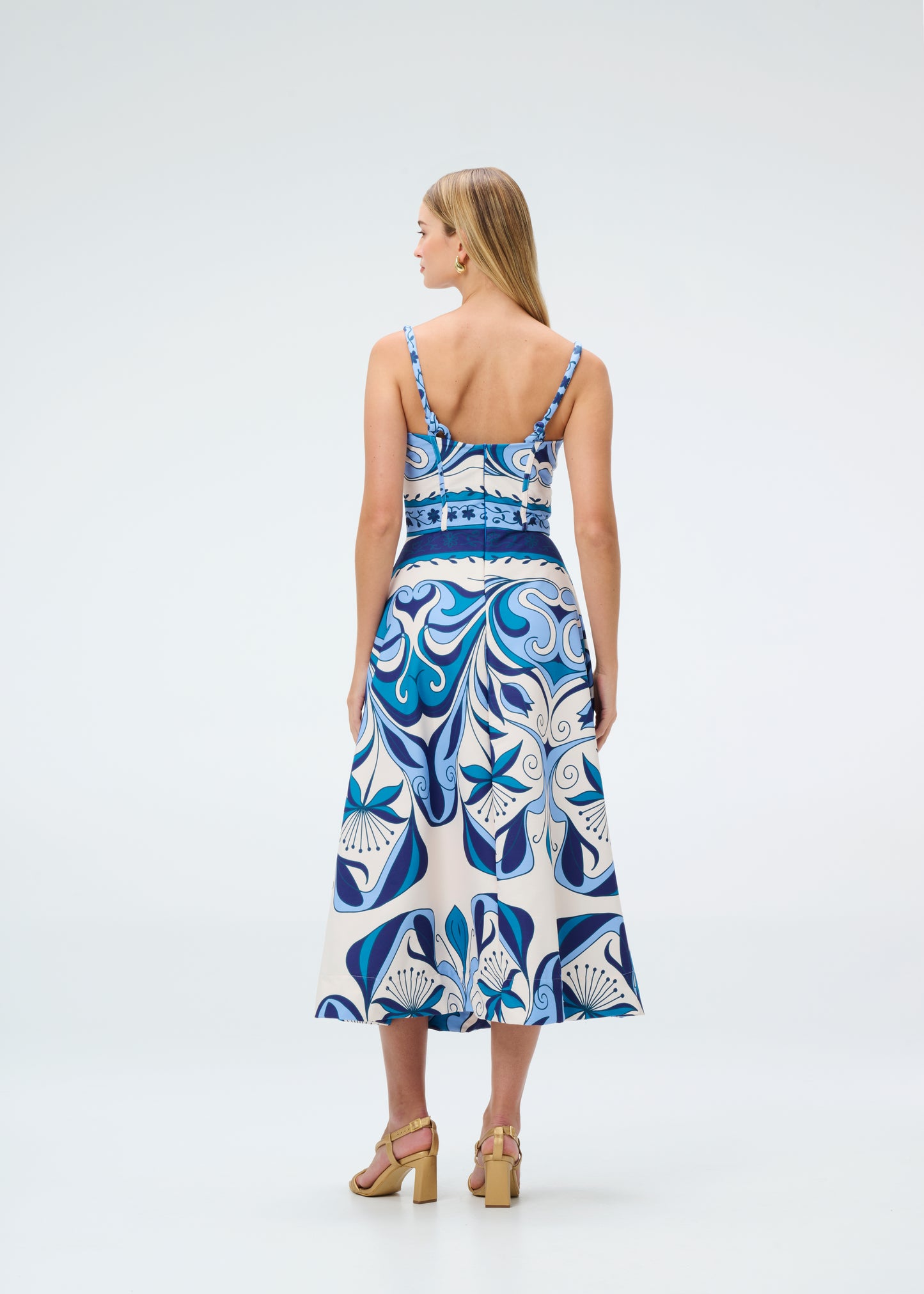 Vestido Corset Print Maxi