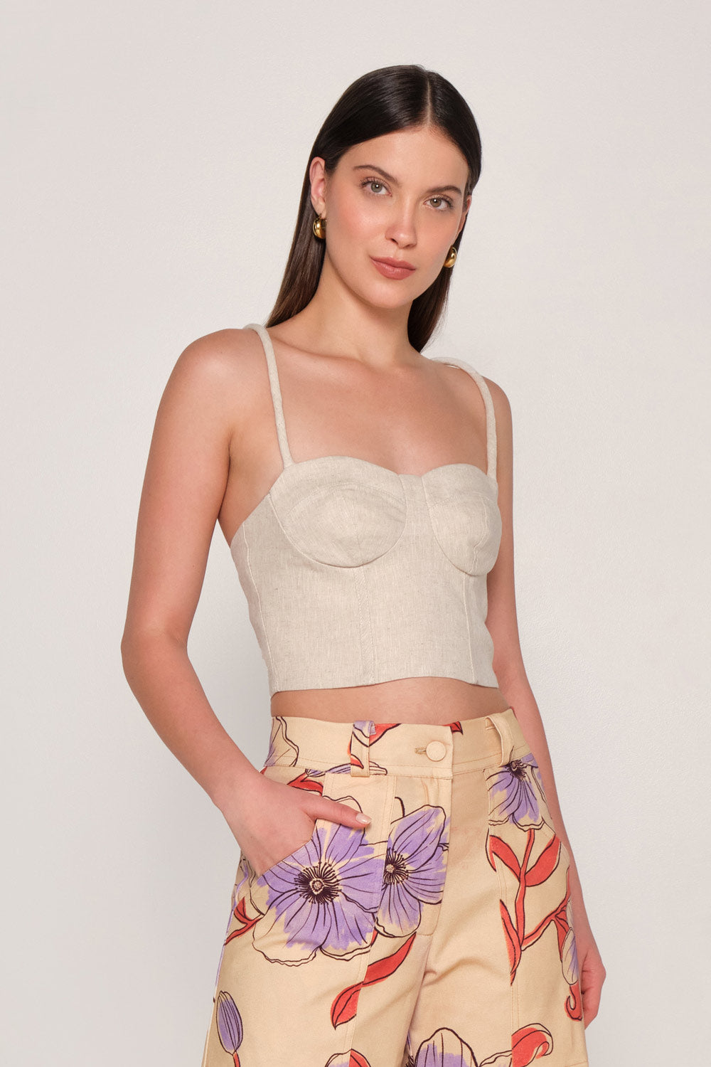 Crop Top Corset Lino