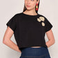 Blusa Malibu Flor (Negro)