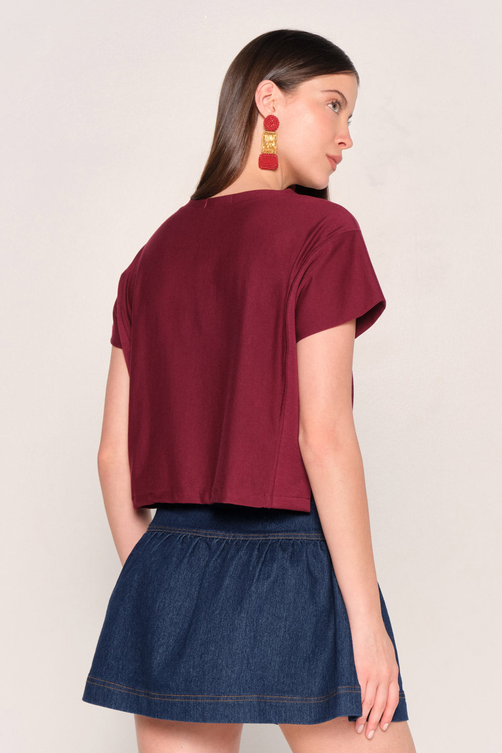 Blusa Malibu Flor (Vinotinto)