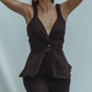 BLUSA NUDO STELLA MACRAME NEGRA