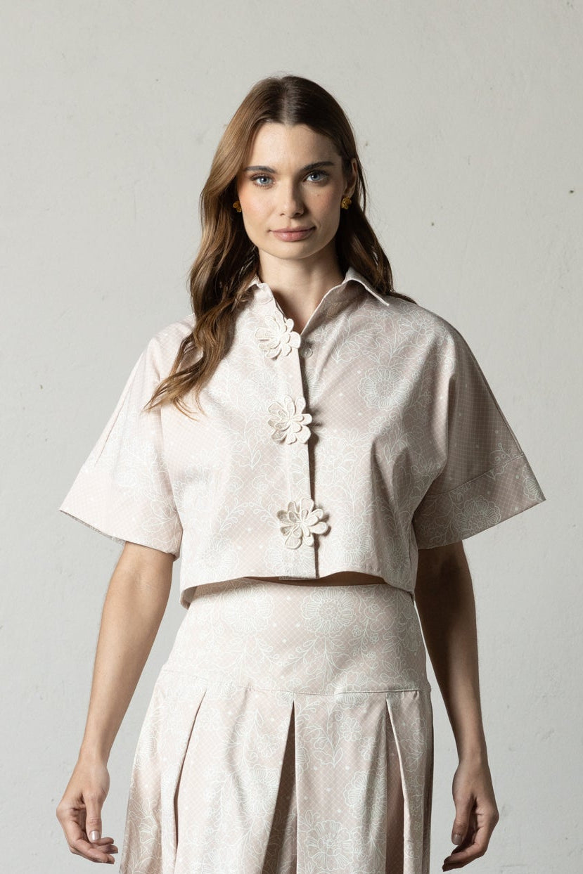 Camisa Aura Manga Corta Palo de Rosa