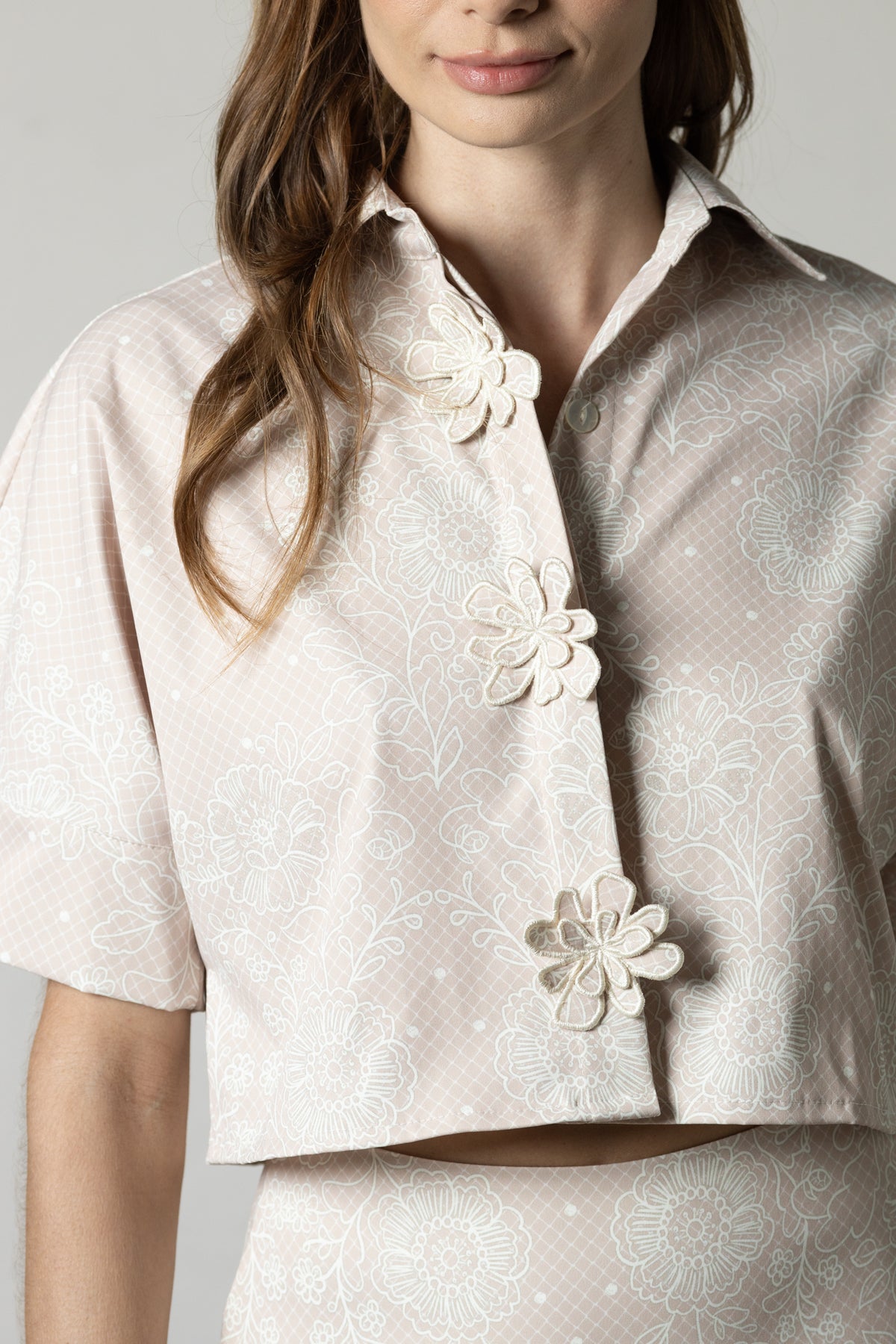 Camisa Aura Manga Corta Palo de Rosa