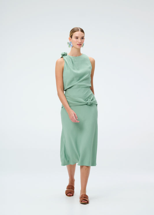 Falda Midi salvia