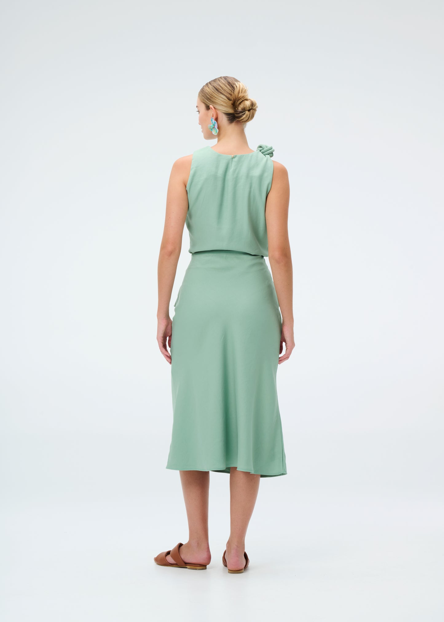 Falda Midi salvia