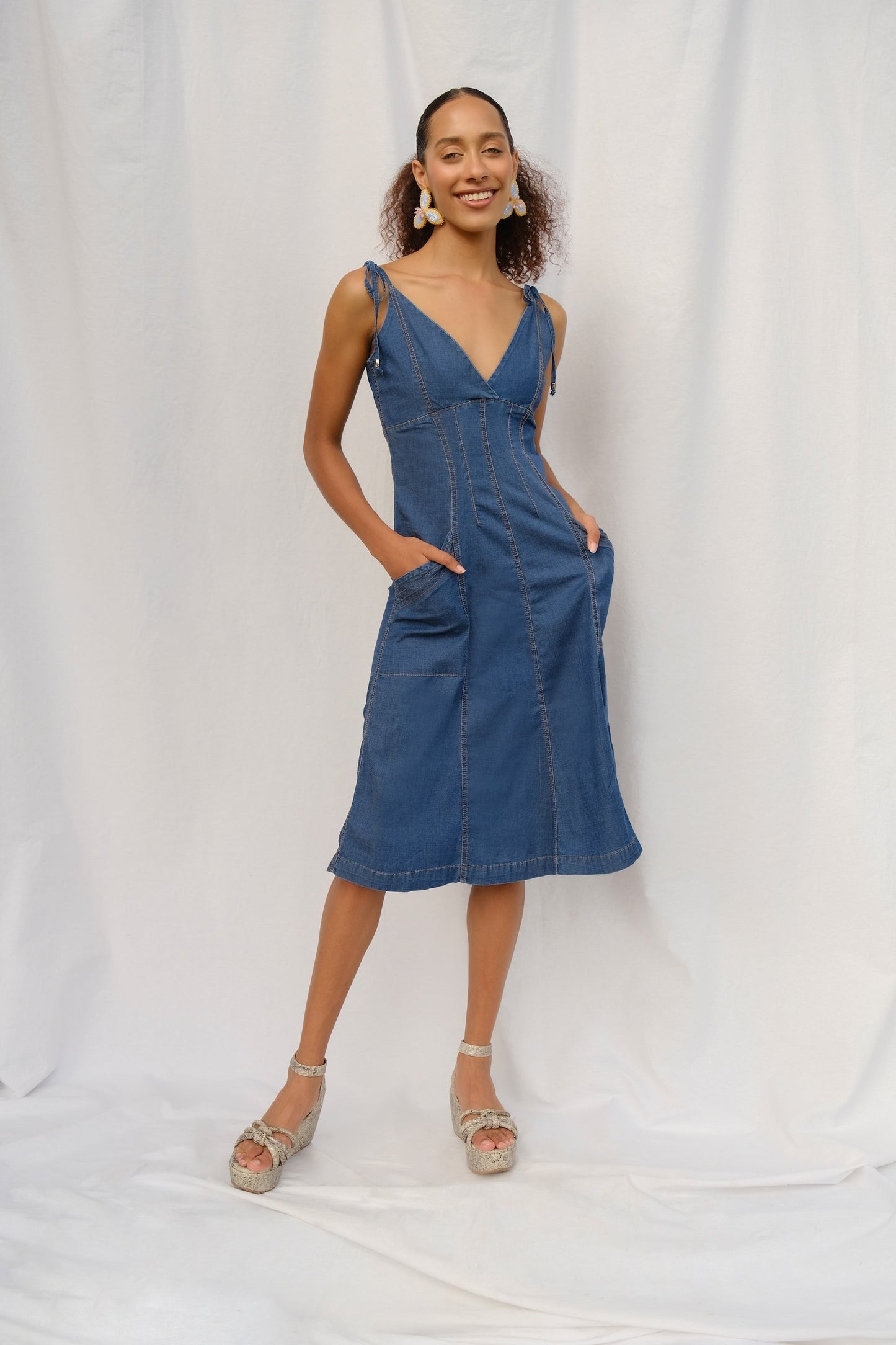 VESTIDO MIDI ROMA DENIM