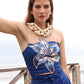 Croptop Azul Pandora Flor