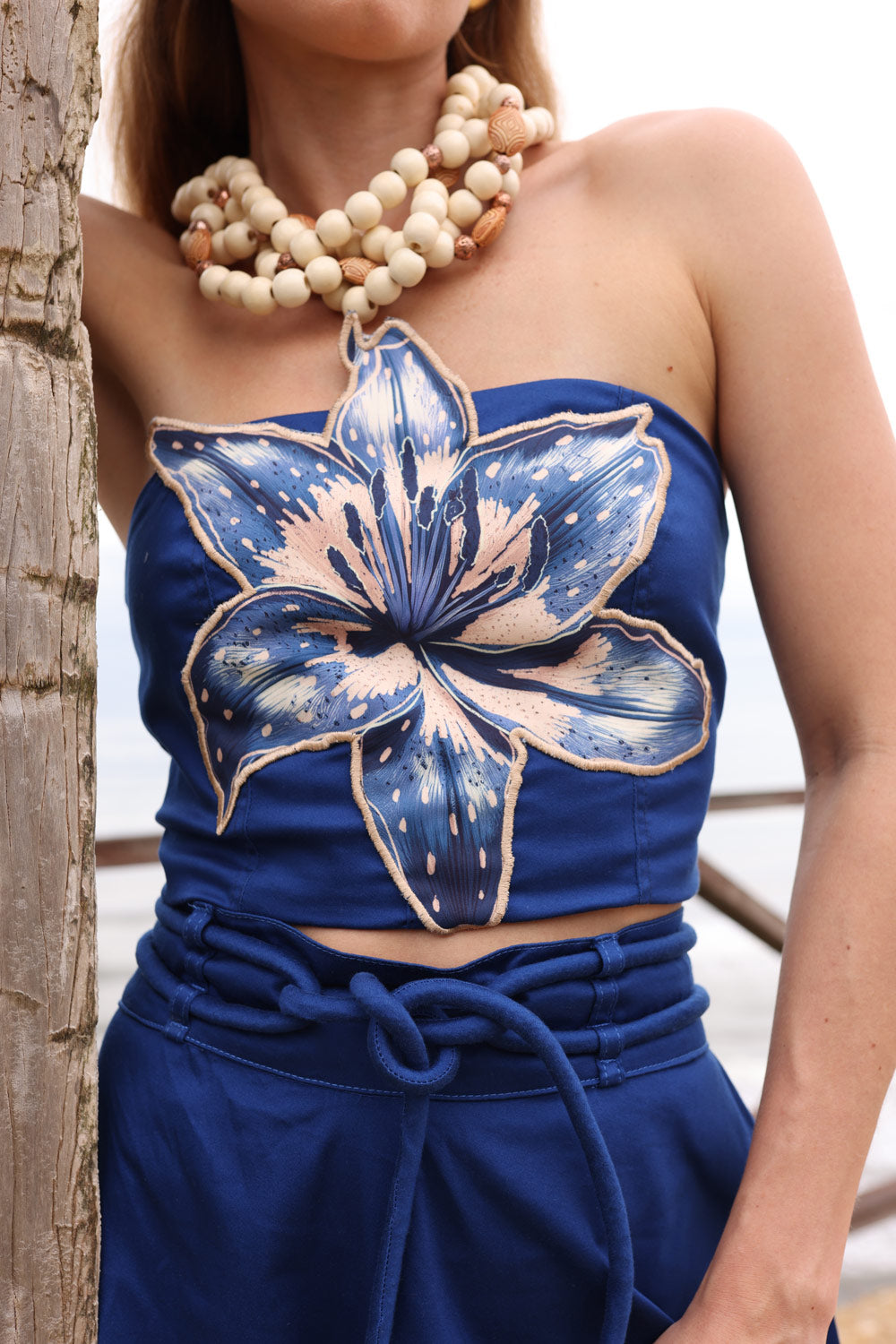 Croptop Azul Pandora Flor