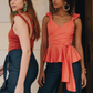 Blusa Peplum Andrea Coral